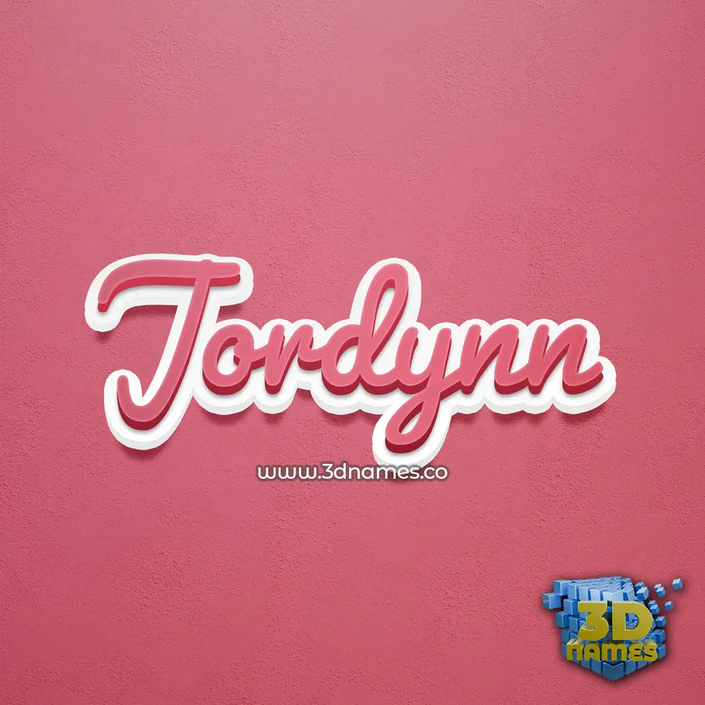 jordynn in Red Scribble style - 3D name wallpaper
