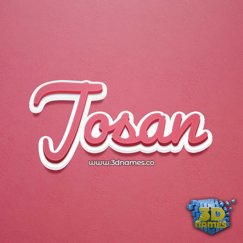 josan in Red Scribble style - 3D name wallpaper
