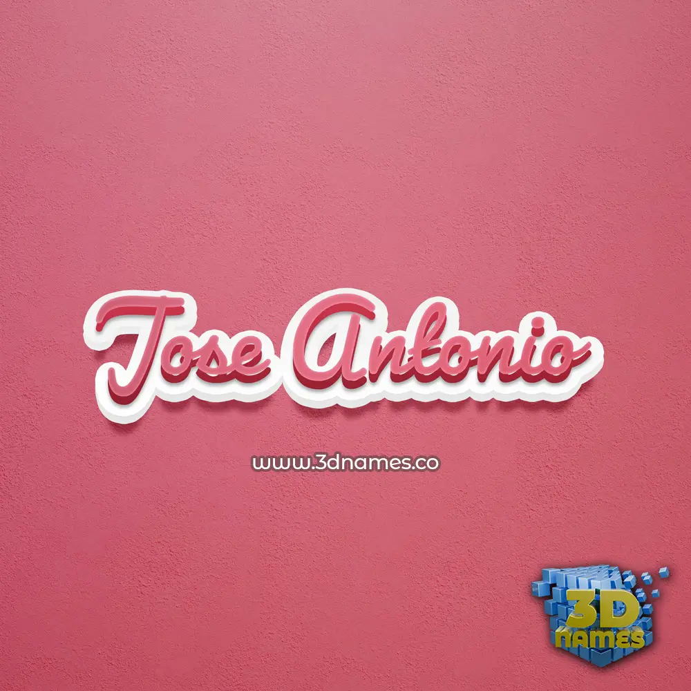 jose antonio in Red Scribble style - 3D name wallpaper