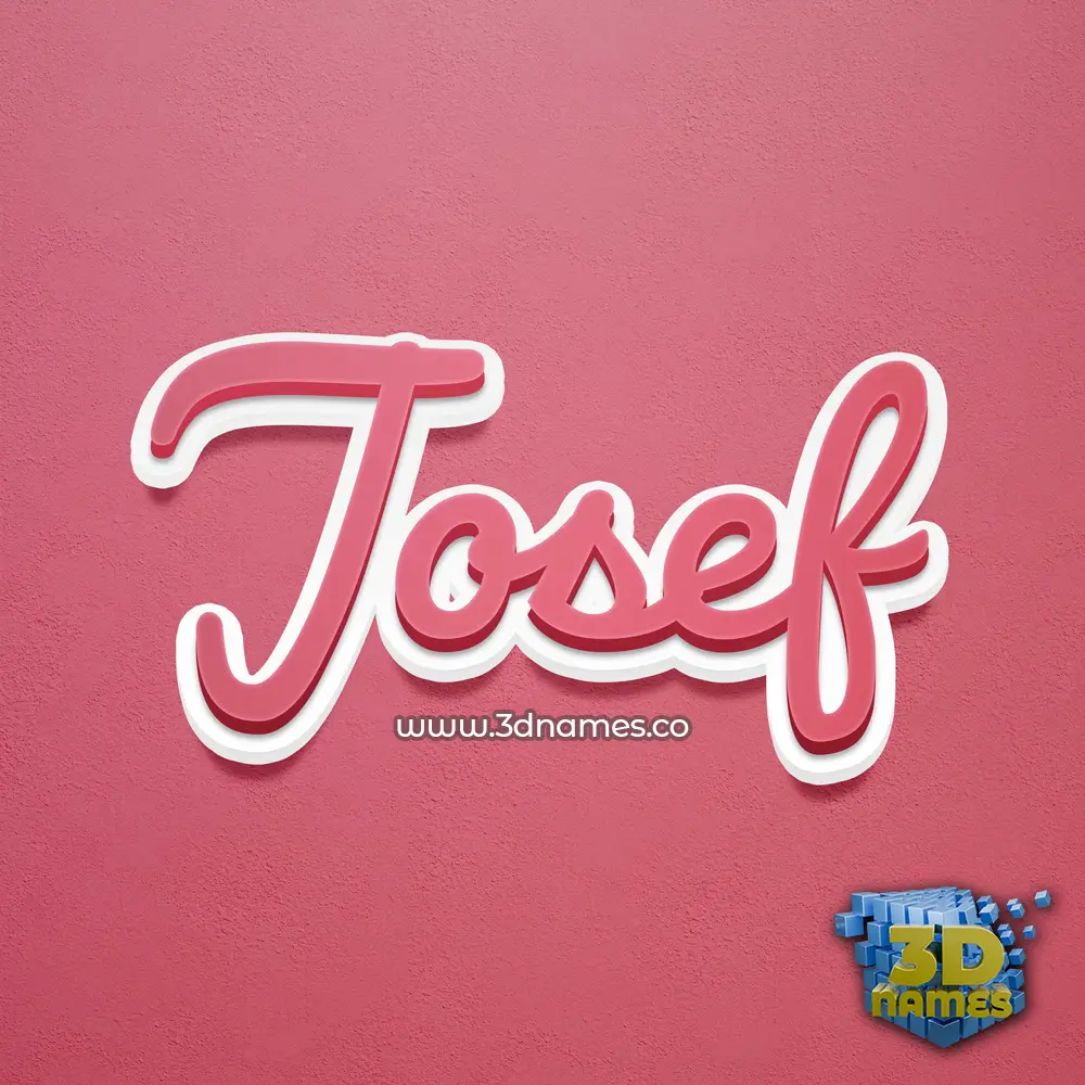 josef in Red Scribble style - 3D name wallpaper