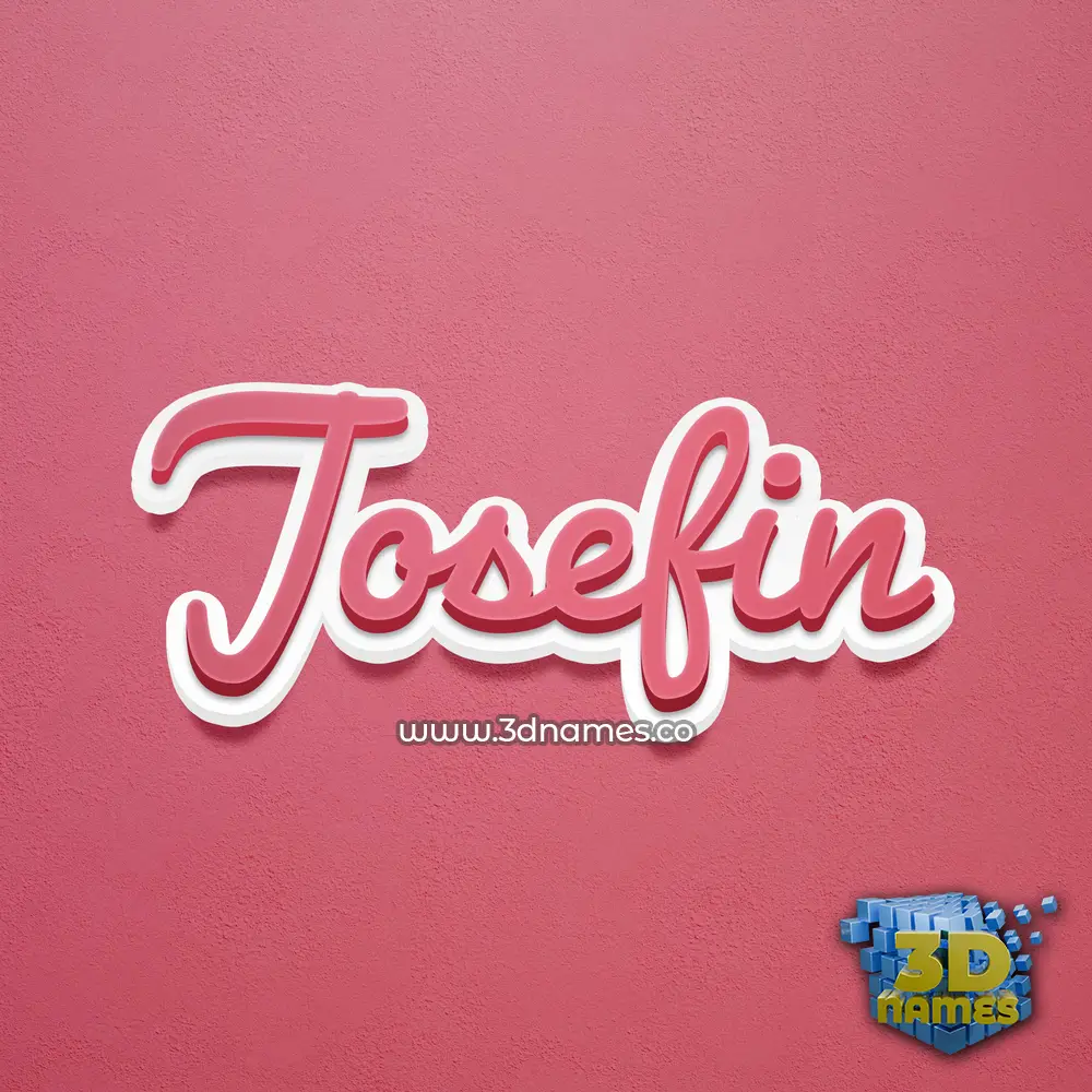 josefin in Red Scribble style - 3D name wallpaper
