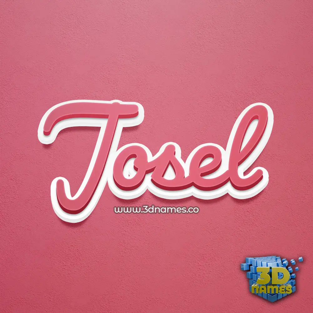 josel in Red Scribble style - 3D name wallpaper