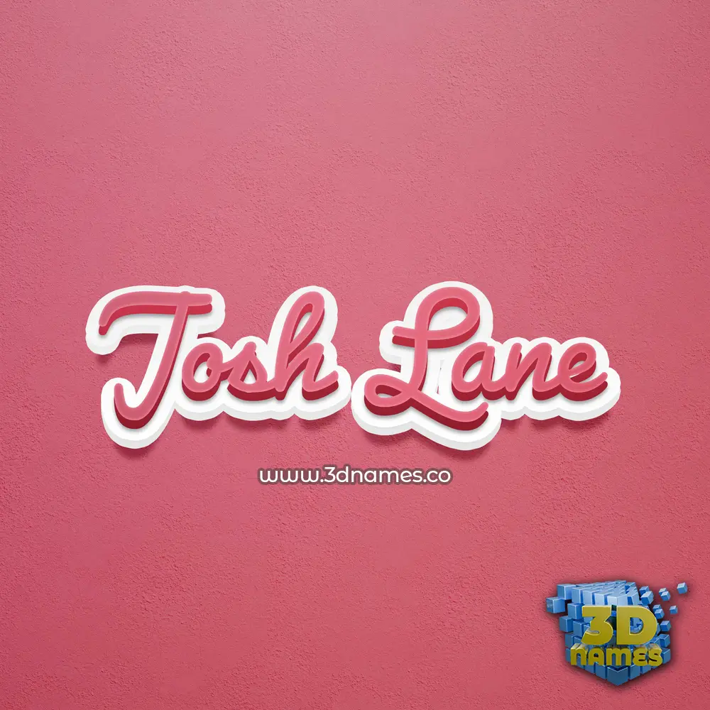 josh lane in Red Scribble style - 3D name wallpaper