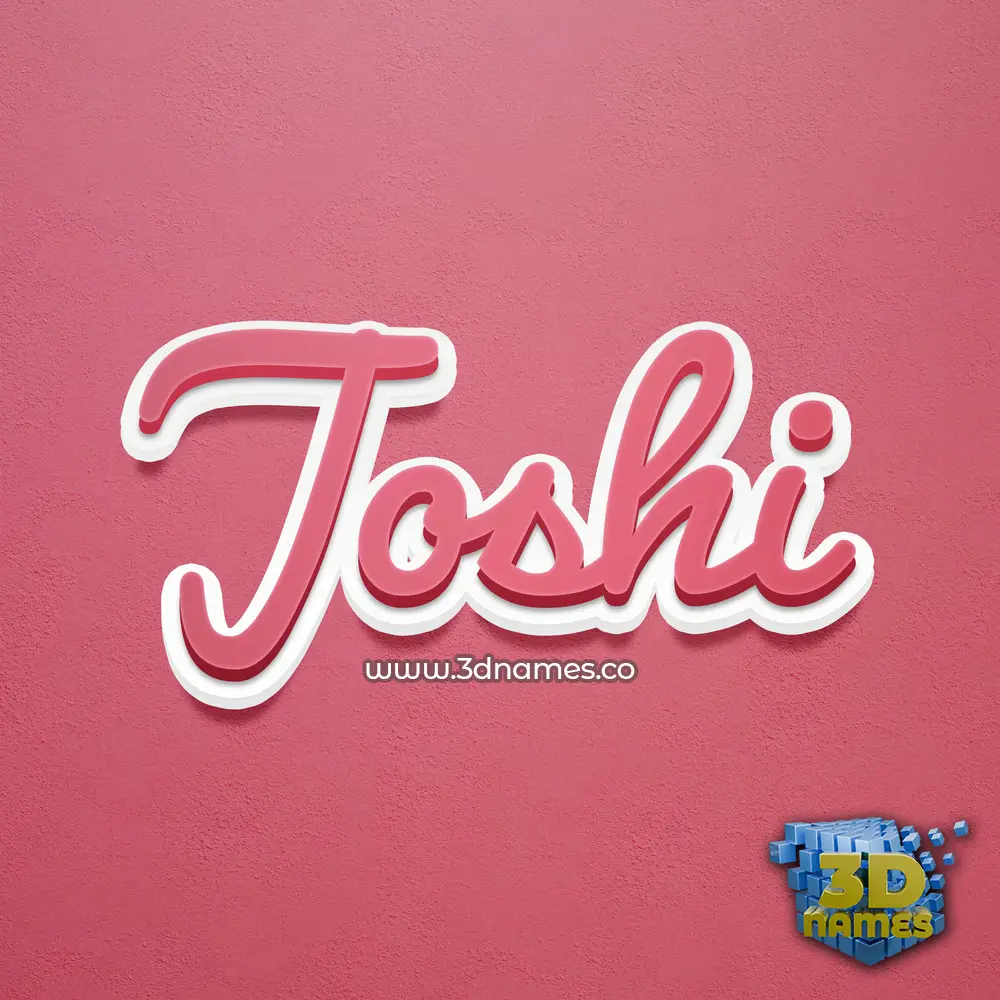 joshi in Red Scribble style - 3D name wallpaper