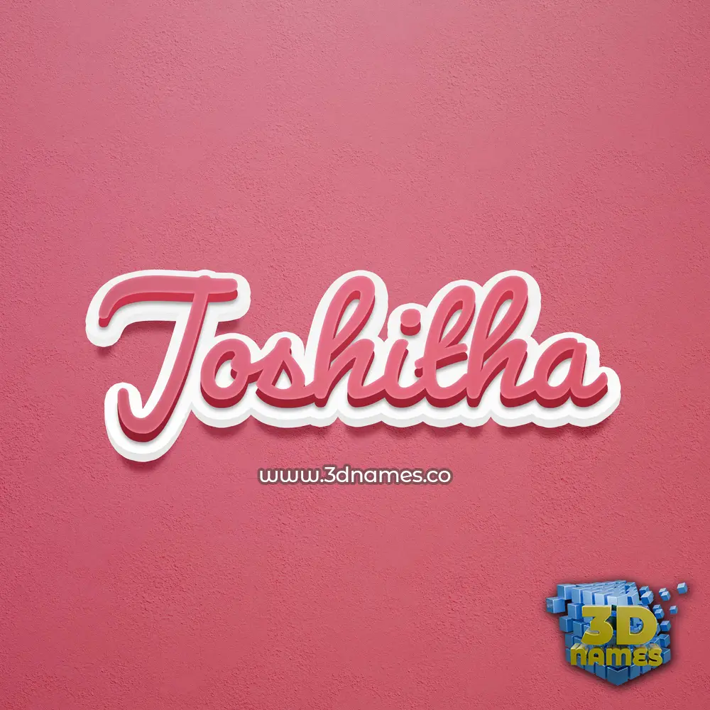 joshitha in Red Scribble style - 3D name wallpaper