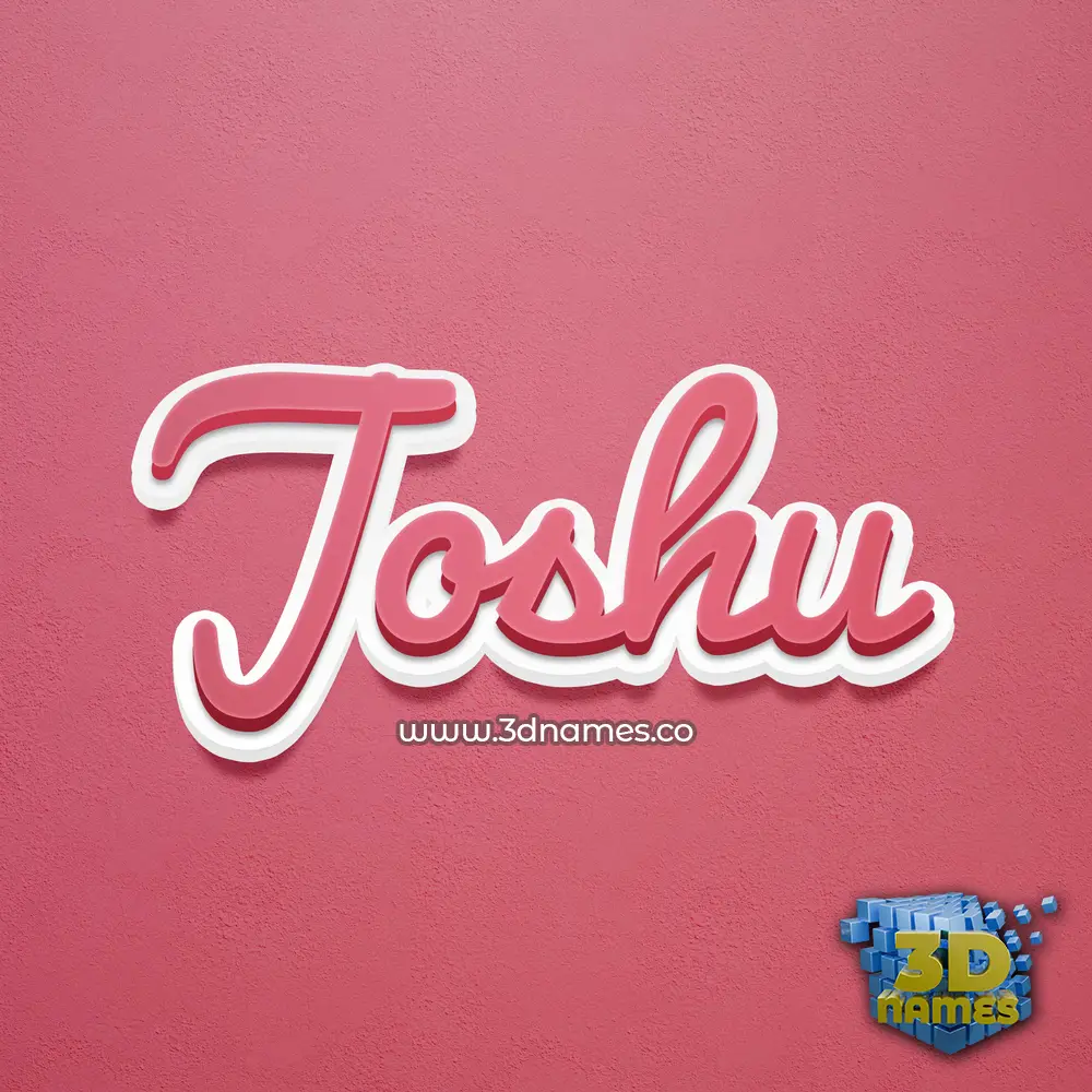 joshu in Red Scribble style - 3D name wallpaper