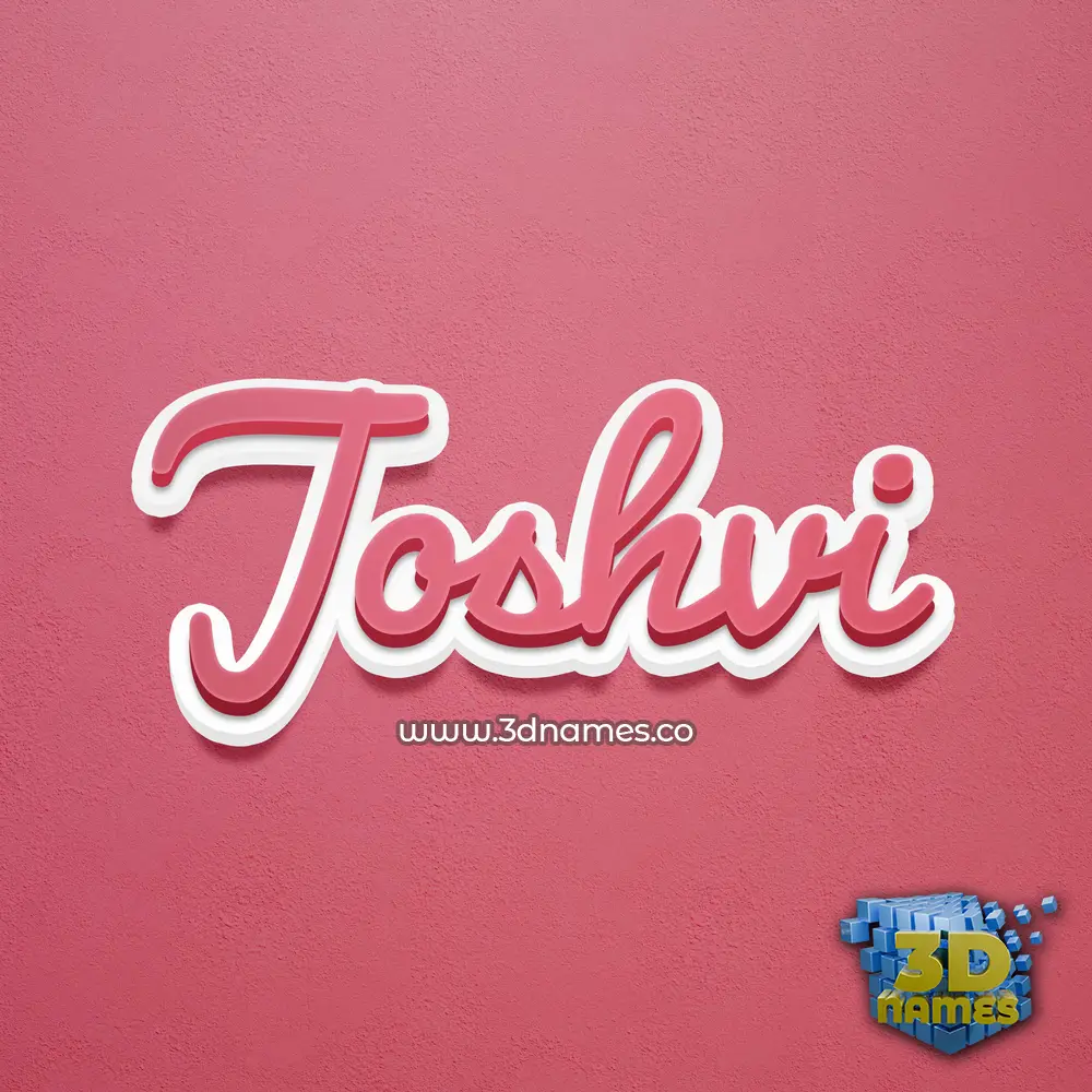 joshvi in Red Scribble style - 3D name wallpaper