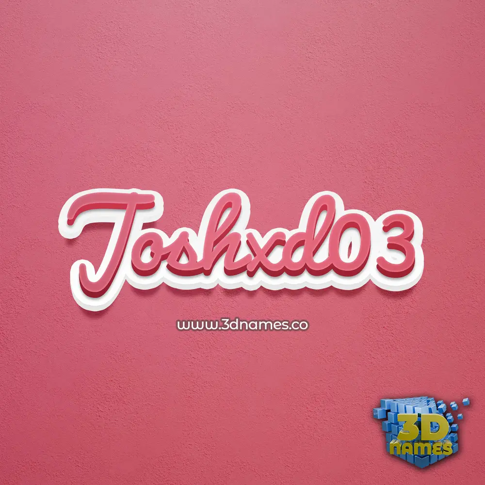joshxd03 in Red Scribble style - 3D name wallpaper