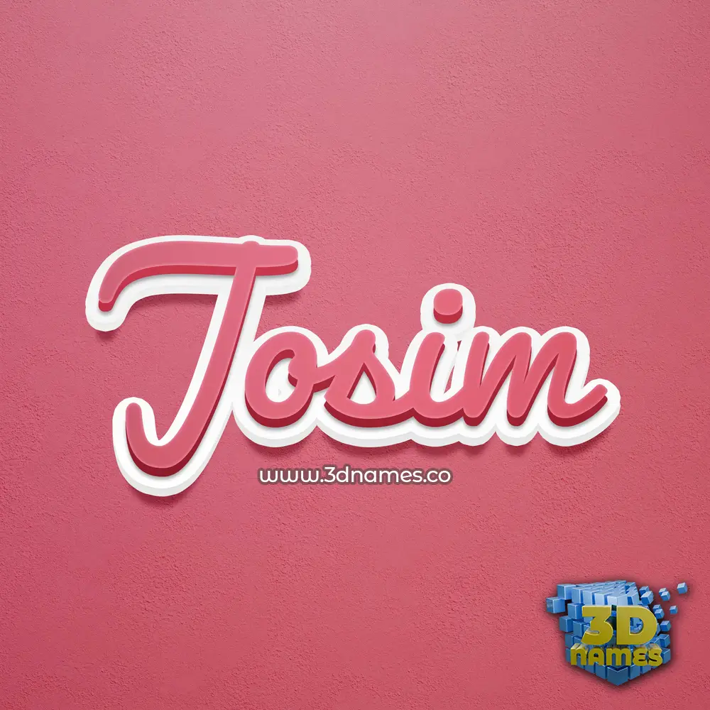 josim in Red Scribble style - 3D name wallpaper