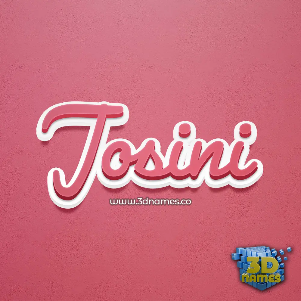 josini in Red Scribble style - 3D name wallpaper