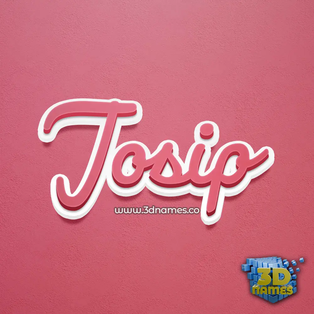 josip in Red Scribble style - 3D name wallpaper