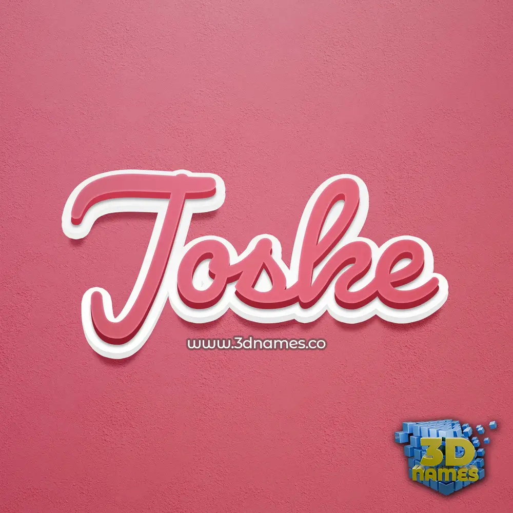 joske in Red Scribble style - 3D name wallpaper