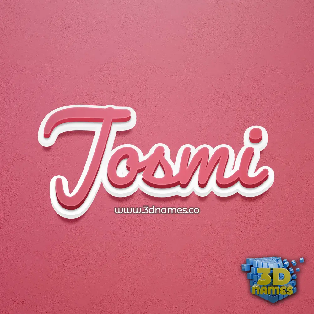 josmi in Red Scribble style - 3D name wallpaper