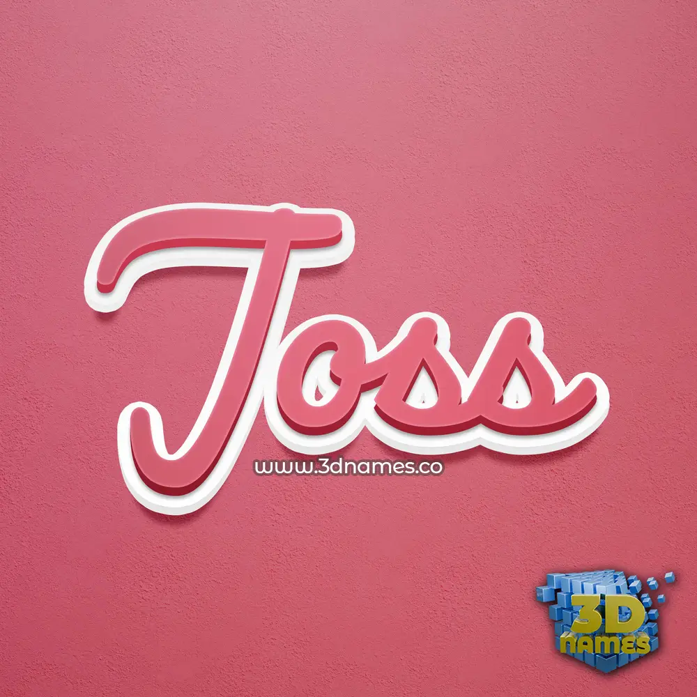 joss in Red Scribble style - 3D name wallpaper