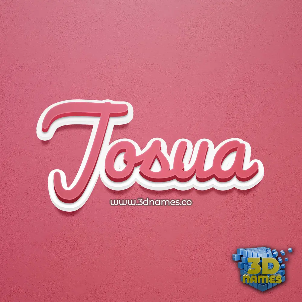 josua in Red Scribble style - 3D name wallpaper