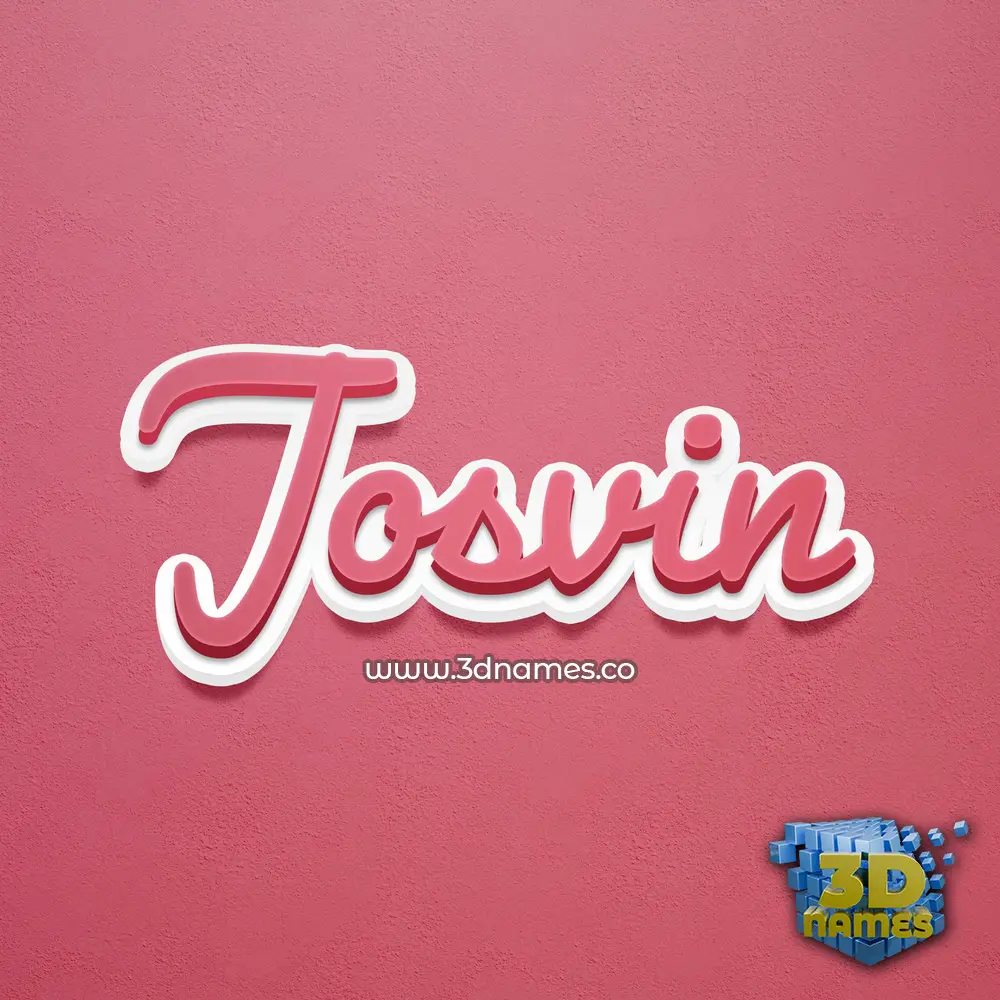 josvin in Red Scribble style - 3D name wallpaper