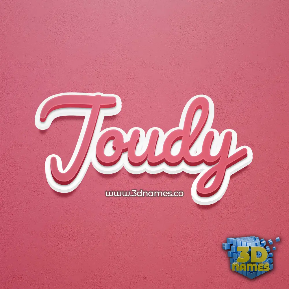 joudy in Red Scribble style - 3D name wallpaper