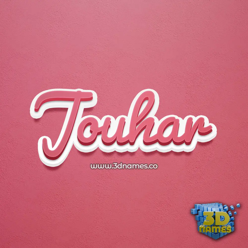 jouhar in Red Scribble style - 3D name wallpaper