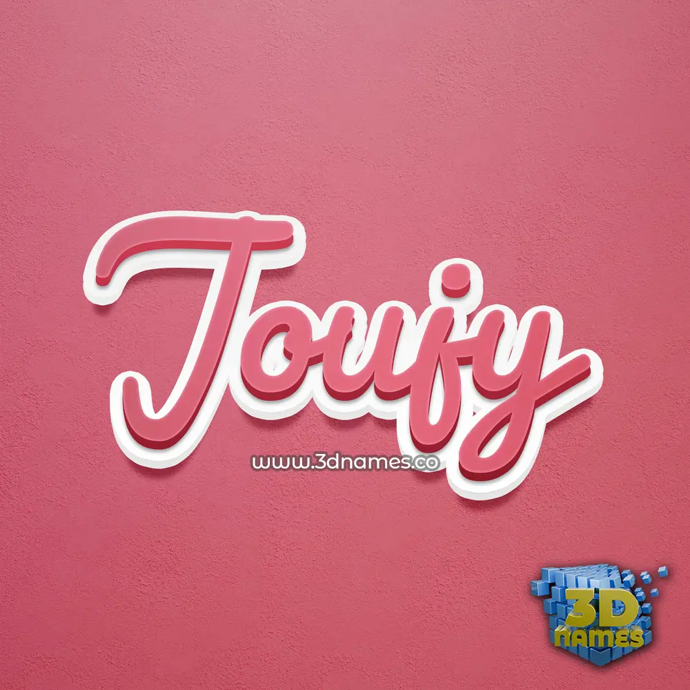 joujy in Red Scribble style - 3D name wallpaper