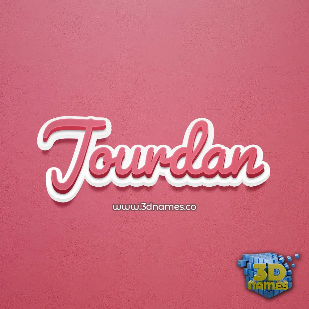 jourdan in Red Scribble style - 3D name wallpaper