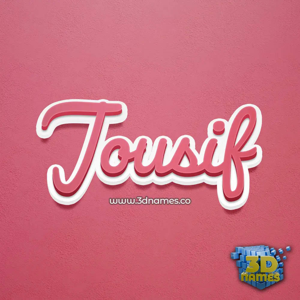 jousif in Red Scribble style - 3D name wallpaper