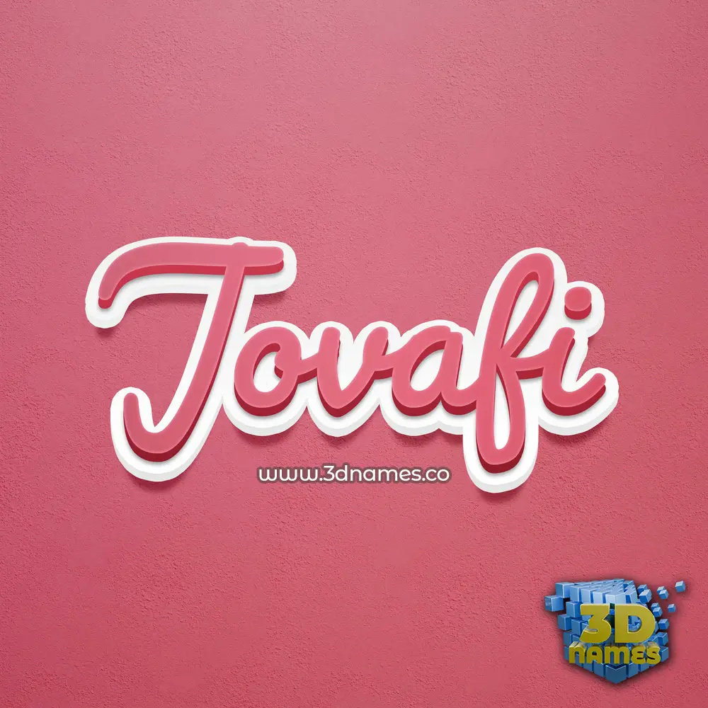 jovafi in Red Scribble style - 3D name wallpaper