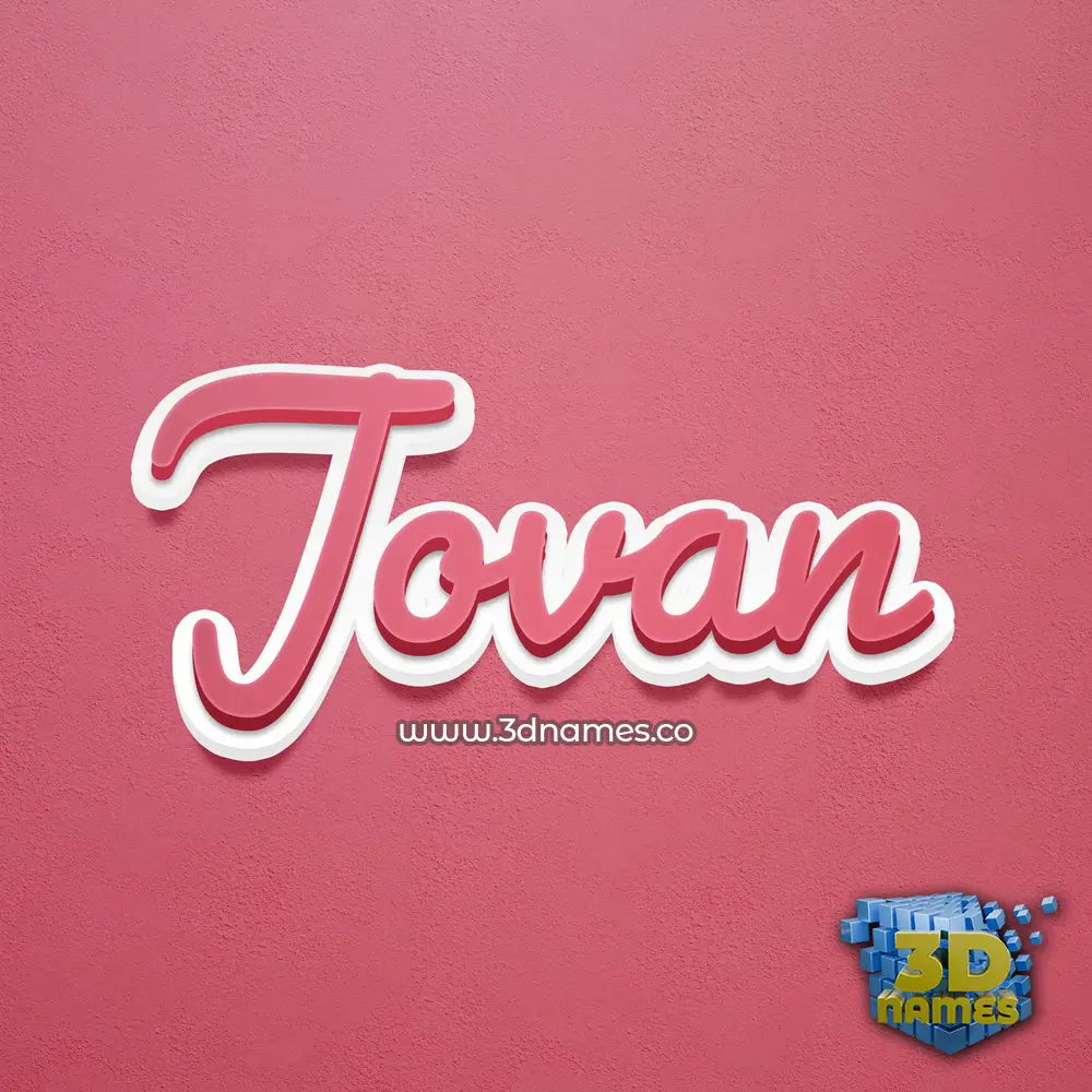 jovan in Red Scribble style - 3D name wallpaper