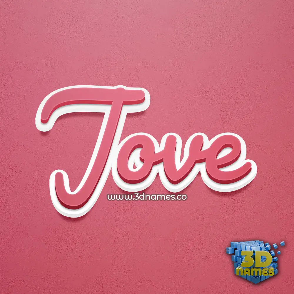 jove in Red Scribble style - 3D name wallpaper