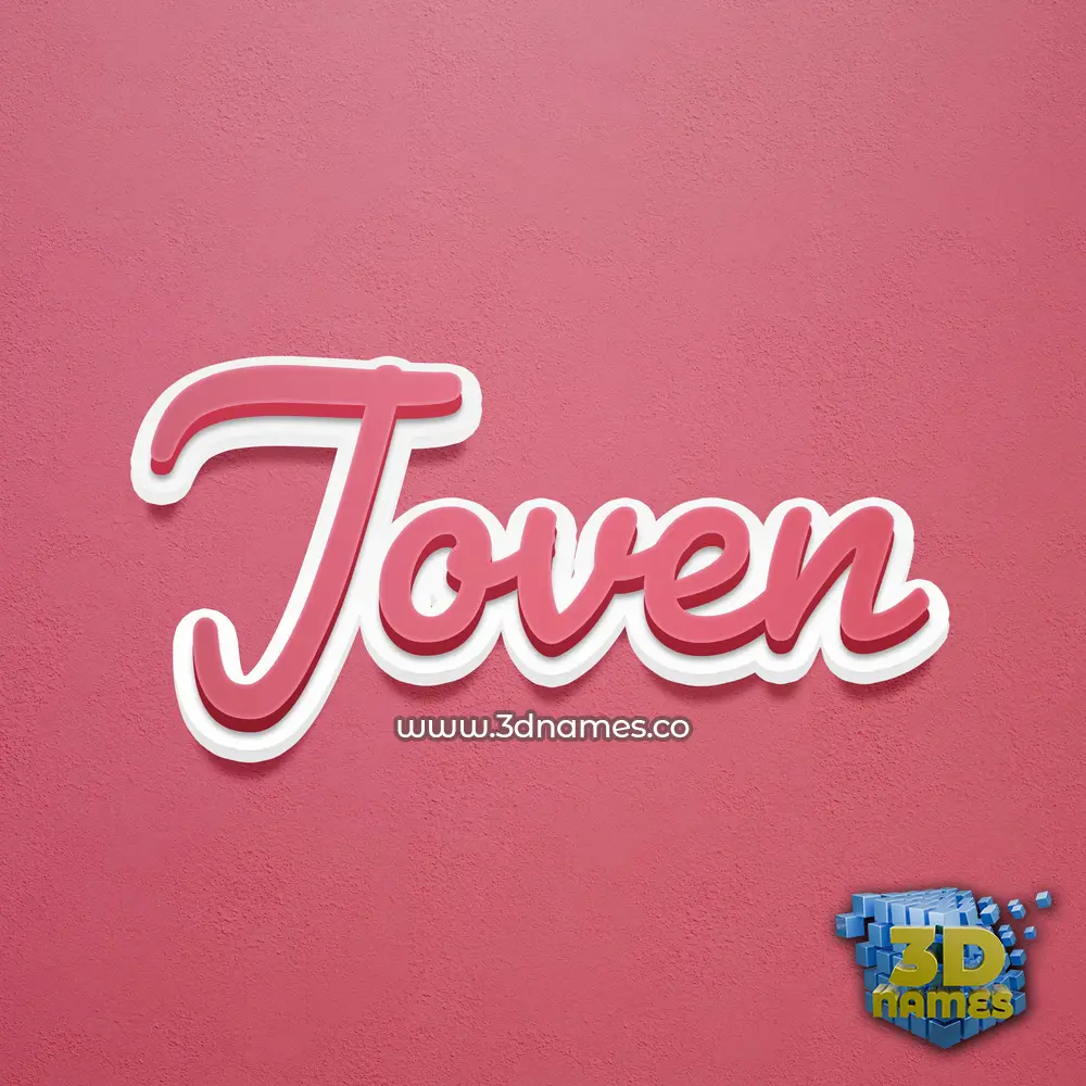 joven in Red Scribble style - 3D name wallpaper