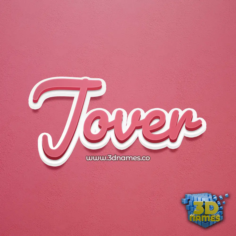 jover in Red Scribble style - 3D name wallpaper