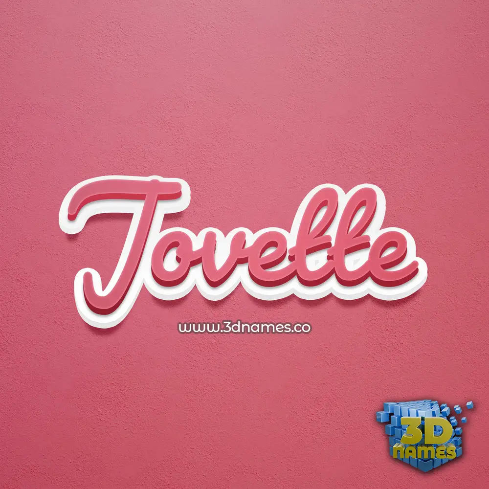jovette in Red Scribble style - 3D name wallpaper