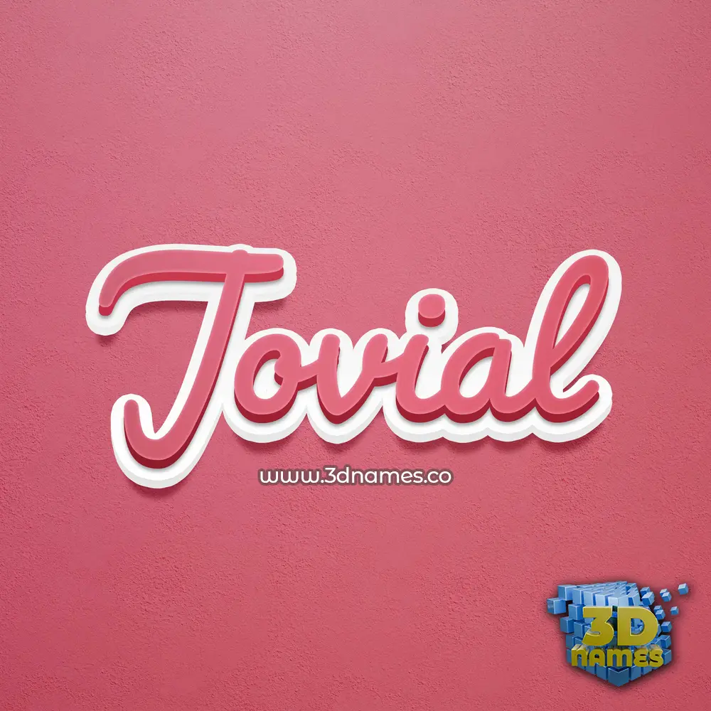 jovial in Red Scribble style - 3D name wallpaper