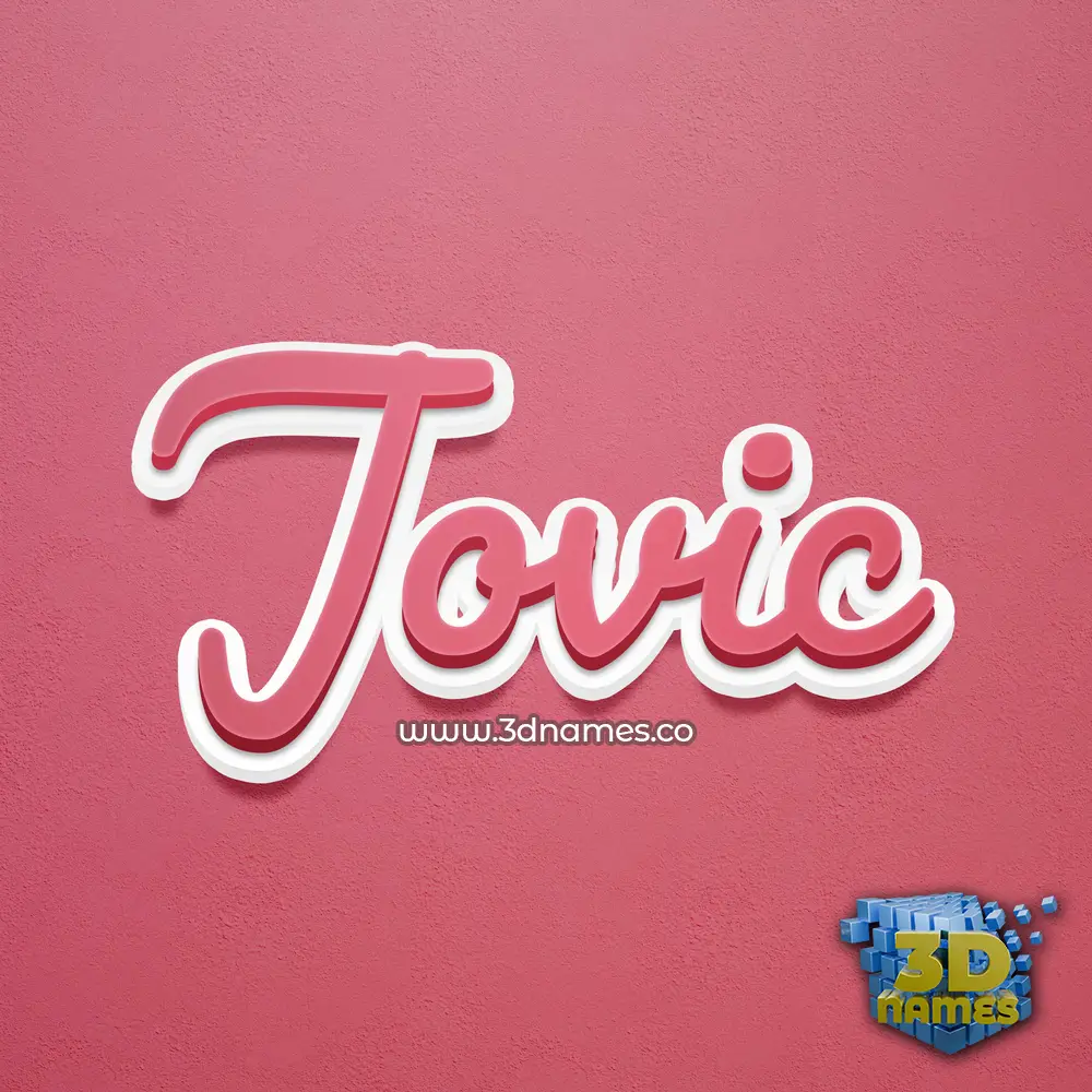 jovic in Red Scribble style - 3D name wallpaper