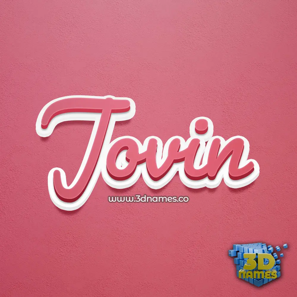 jovin in Red Scribble style - 3D name wallpaper