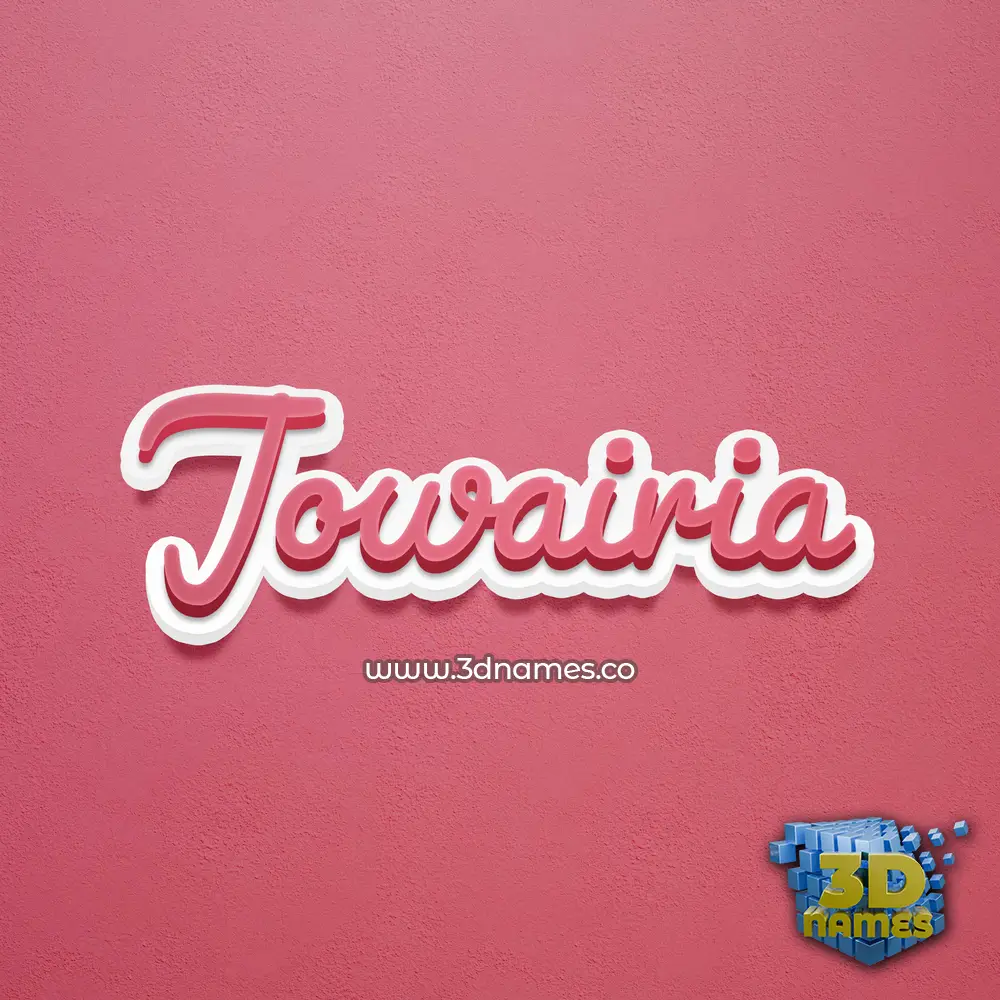 jowairia in Red Scribble style - 3D name wallpaper