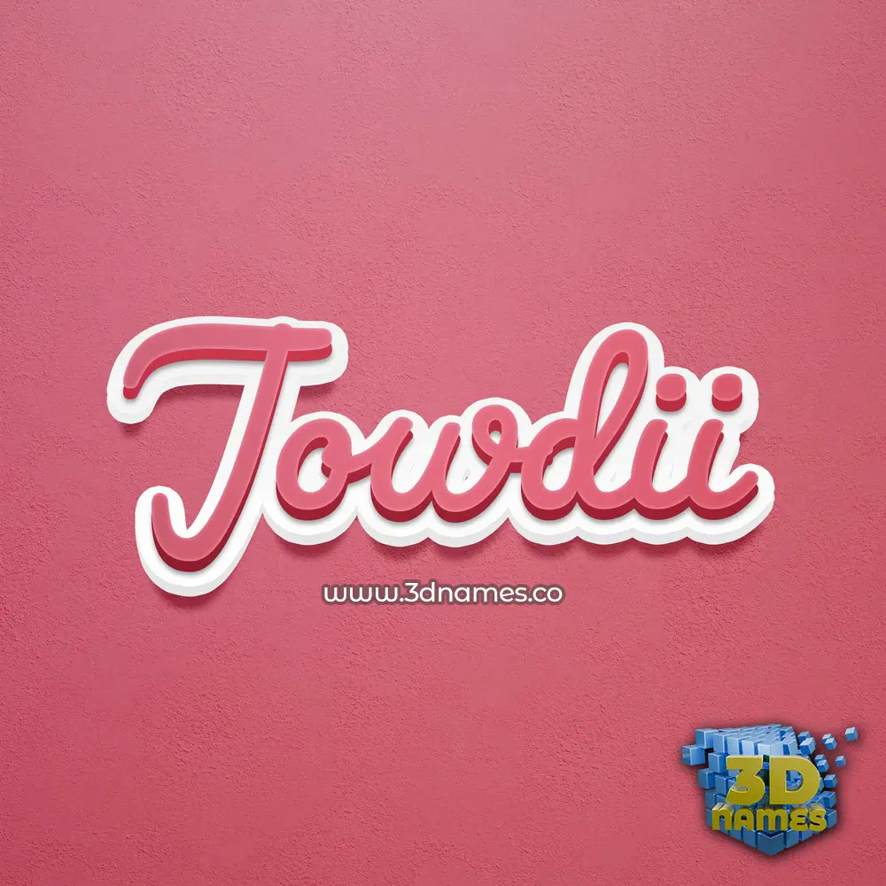 jowdii in Red Scribble style - 3D name wallpaper
