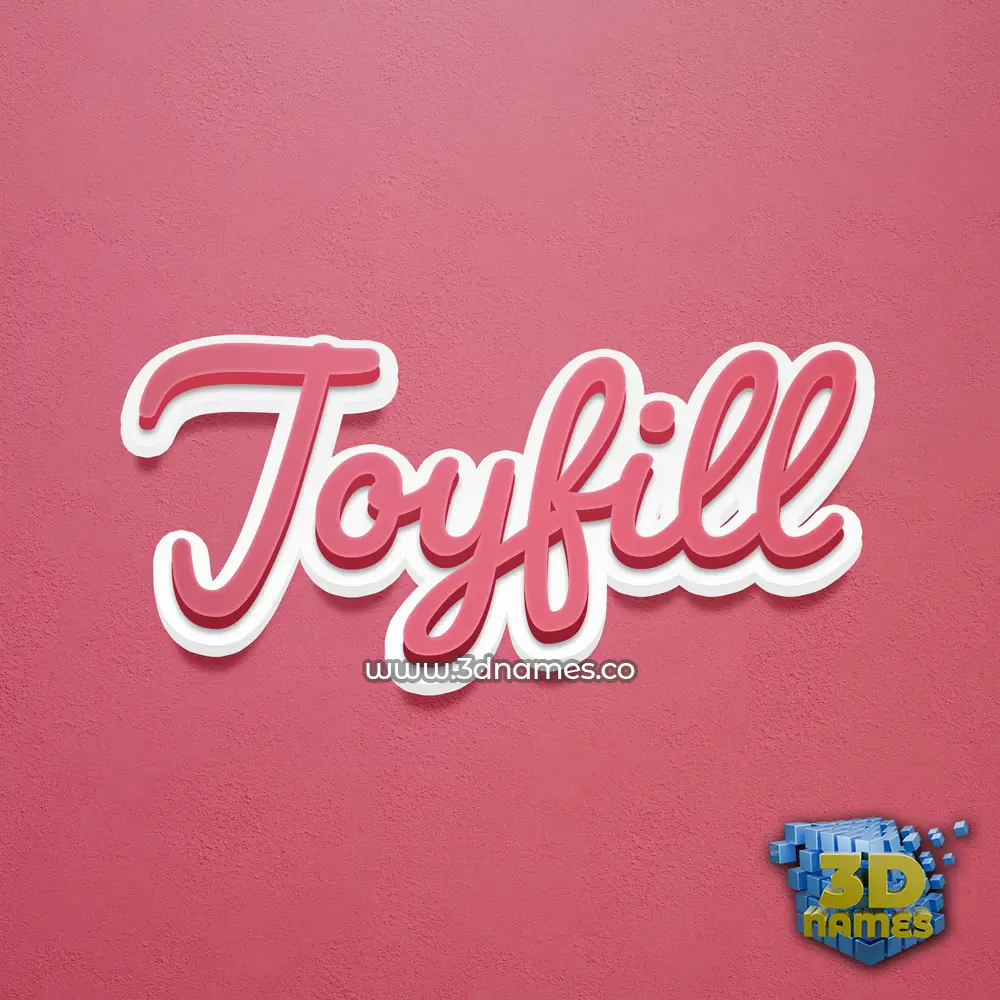 joyfill in Red Scribble style - 3D name wallpaper