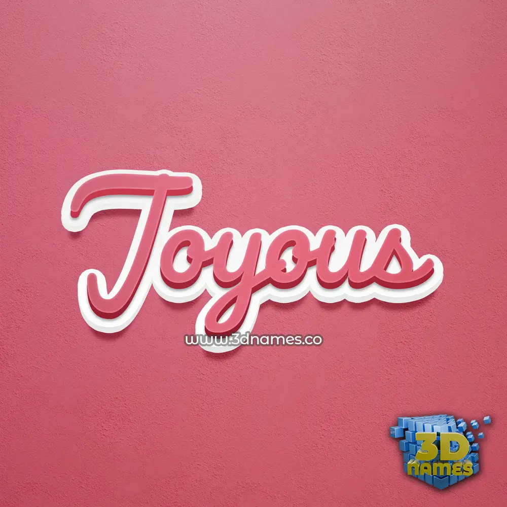 joyous in Red Scribble style - 3D name wallpaper