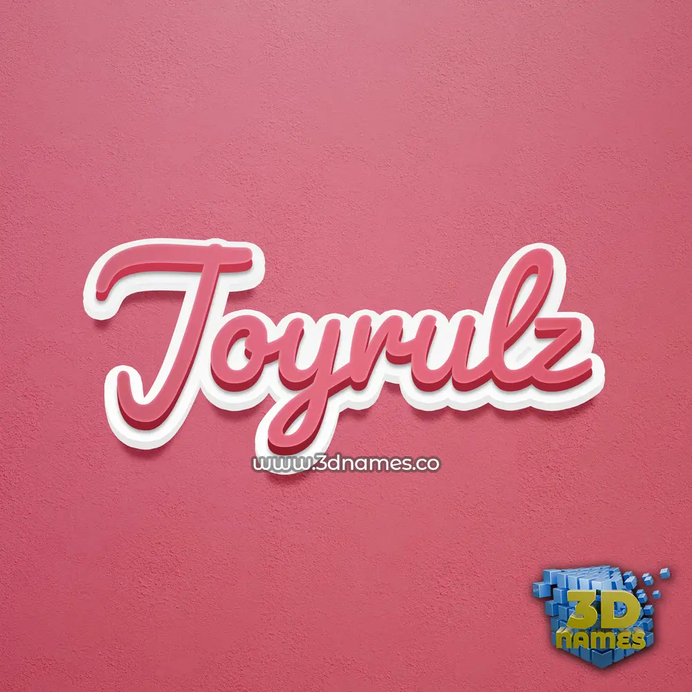 joyrulz in Red Scribble style - 3D name wallpaper