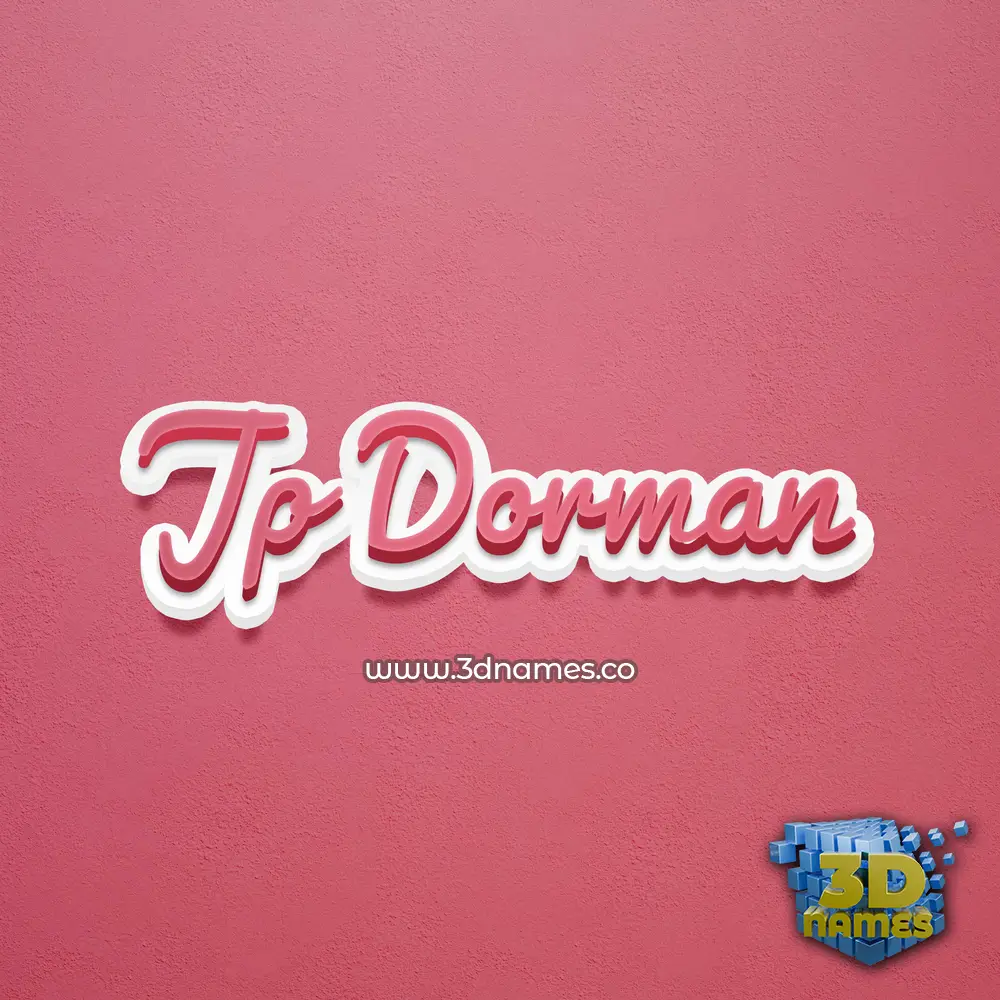 jp dorman in Red Scribble style - 3D name wallpaper