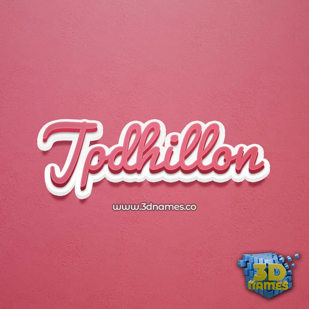 jpdhillon in Red Scribble style - 3D name wallpaper
