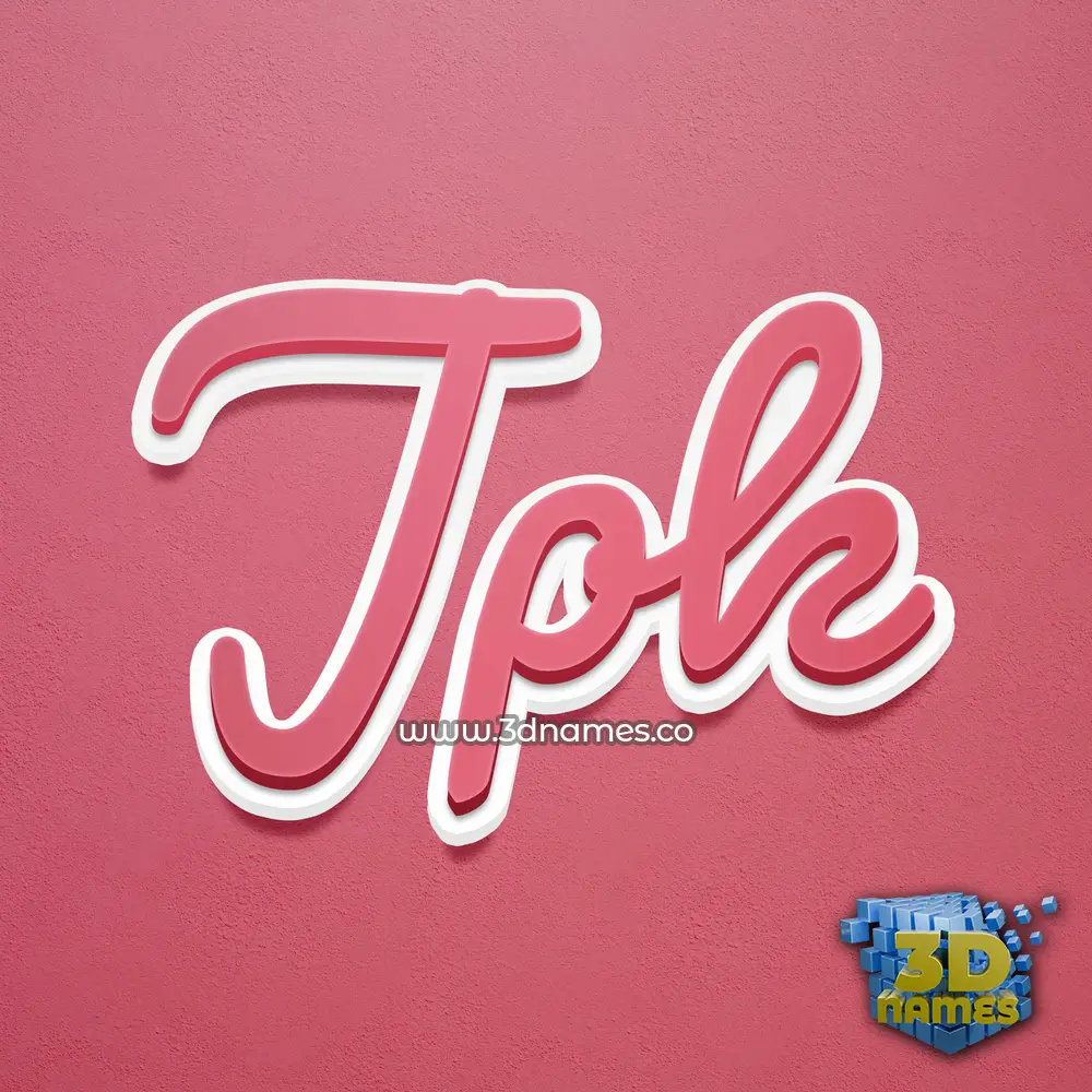 jpk in Red Scribble style - 3D name wallpaper