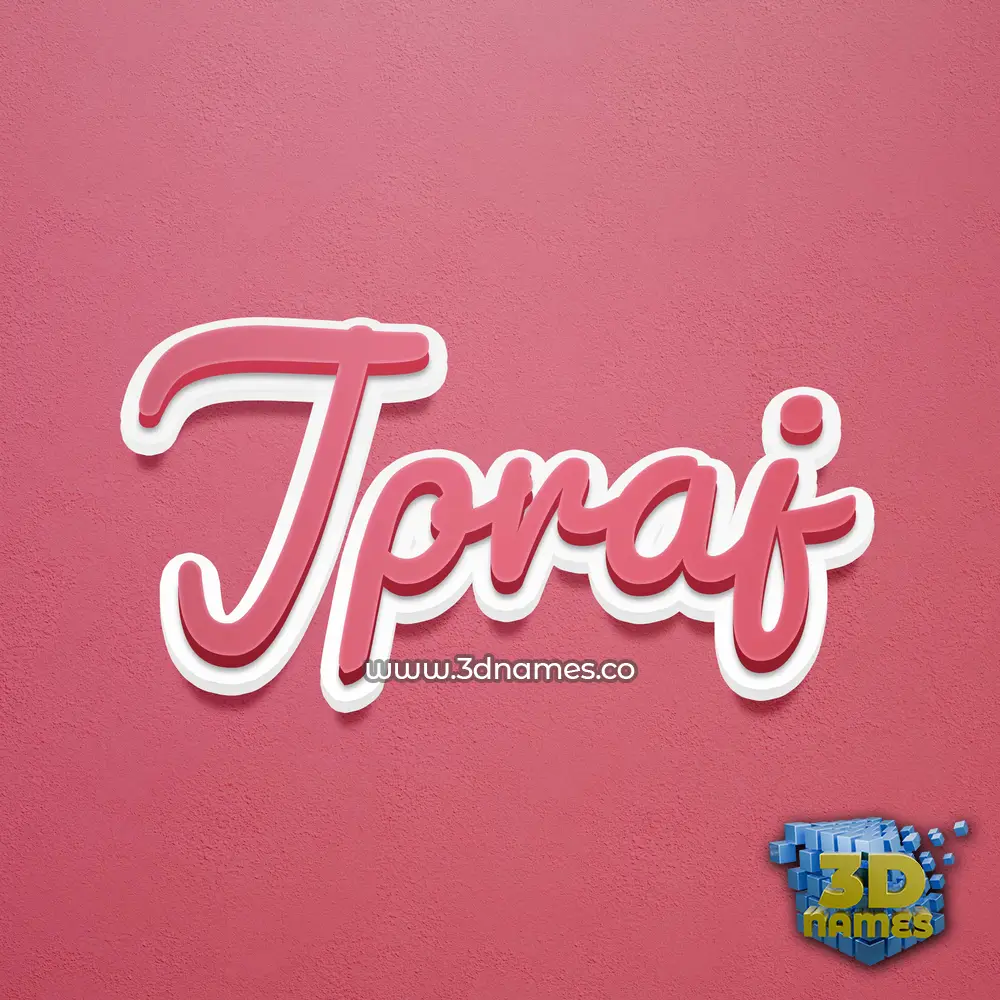 jpraj in Red Scribble style - 3D name wallpaper
