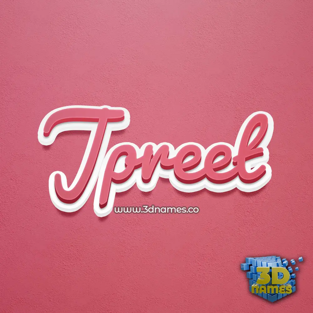 jpreet in Red Scribble style - 3D name wallpaper