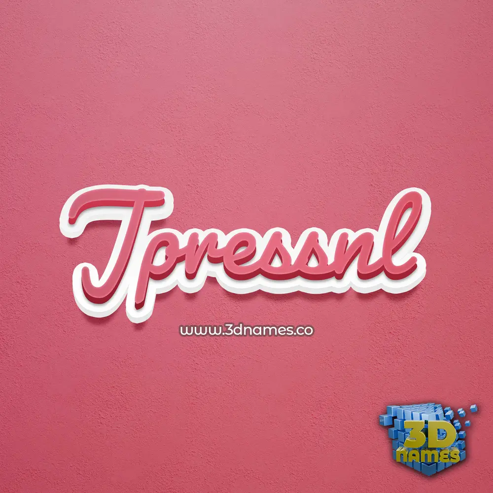 jpressnl in Red Scribble style - 3D name wallpaper