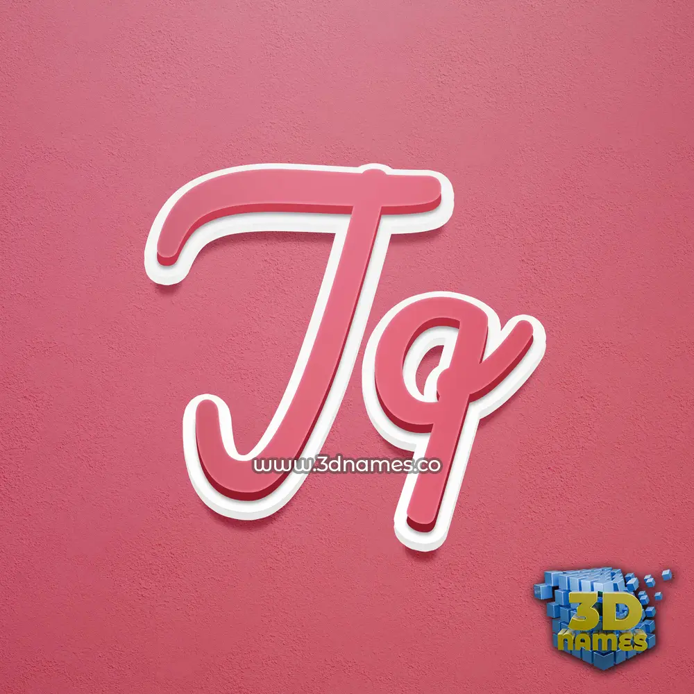 jq in Red Scribble style - 3D name wallpaper