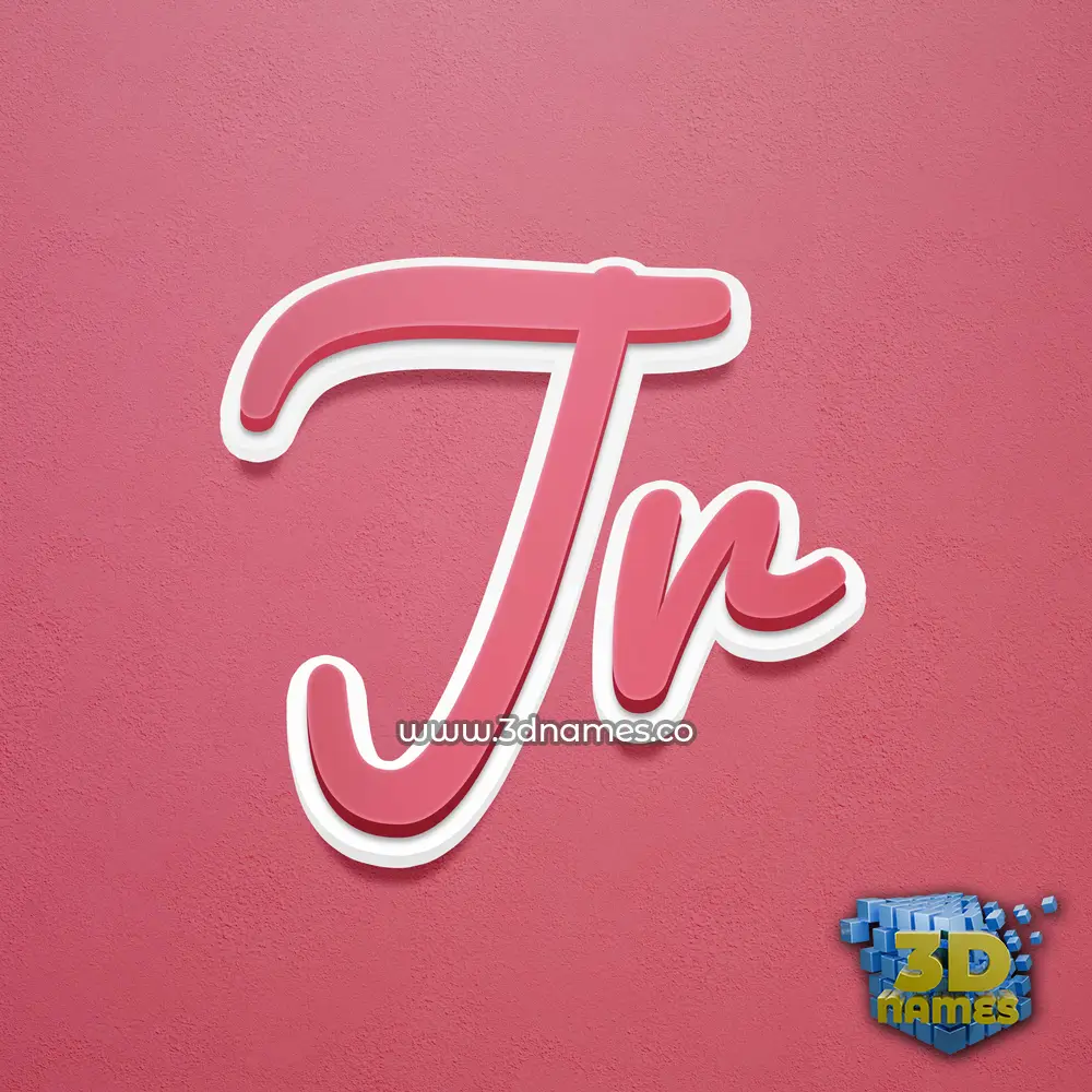jr in Red Scribble style - 3D name wallpaper
