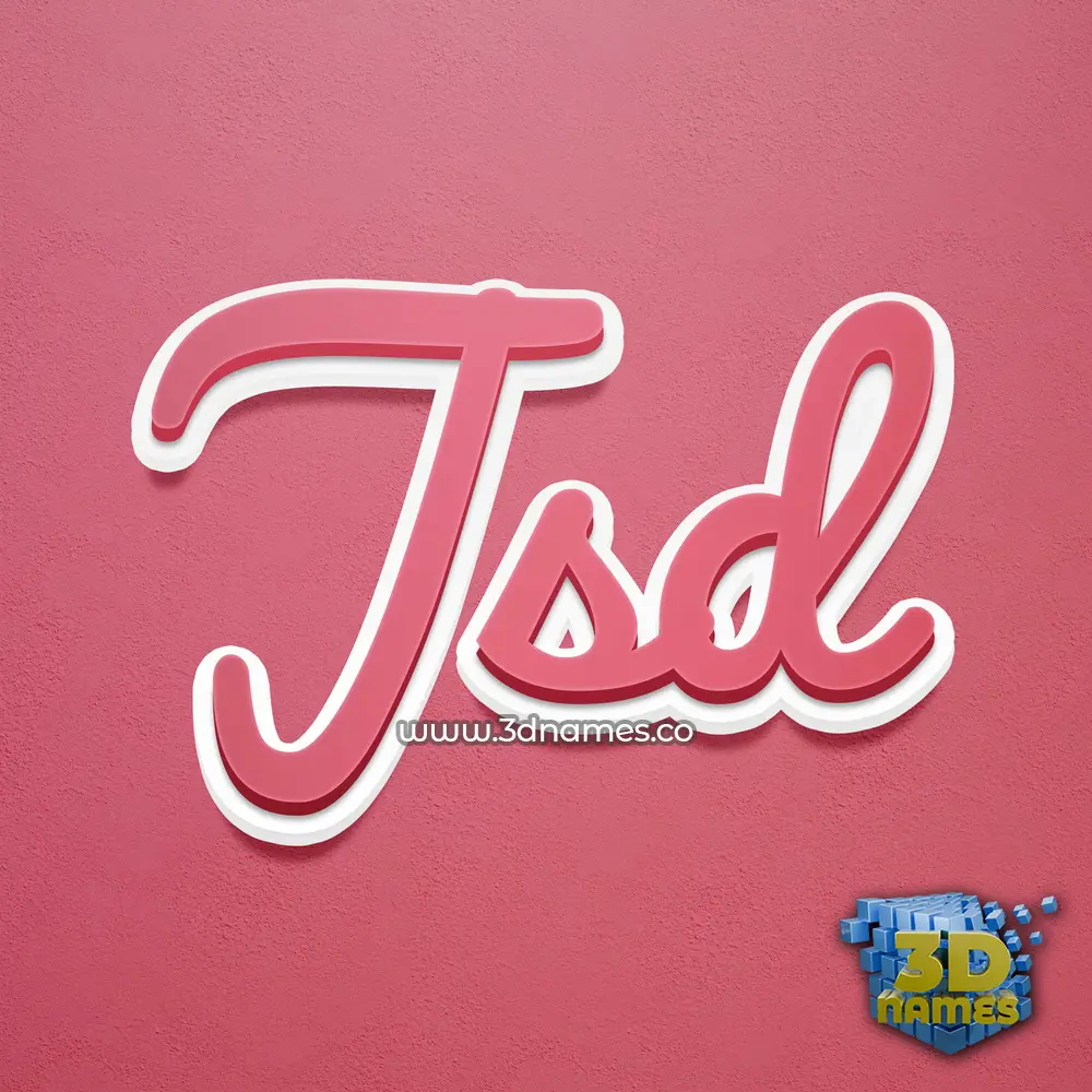 jsd in Red Scribble style - 3D name wallpaper