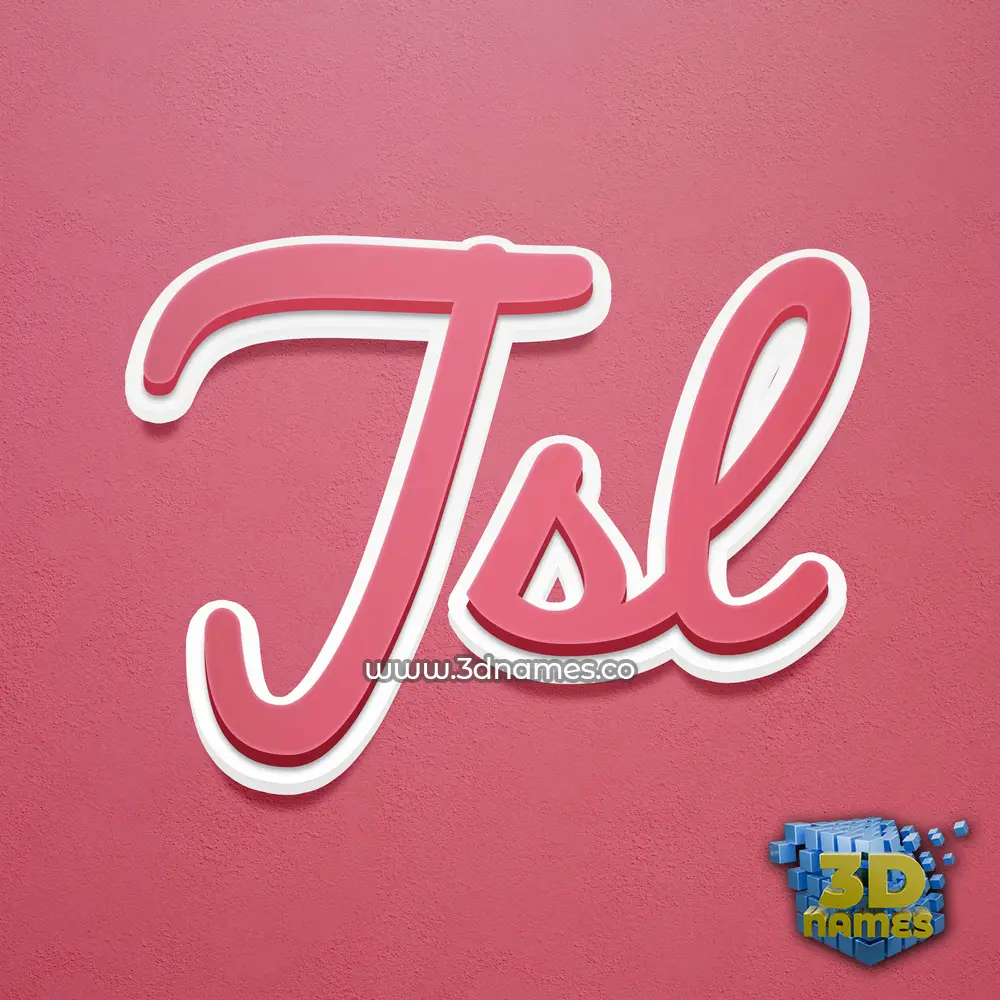 jsl in Red Scribble style - 3D name wallpaper