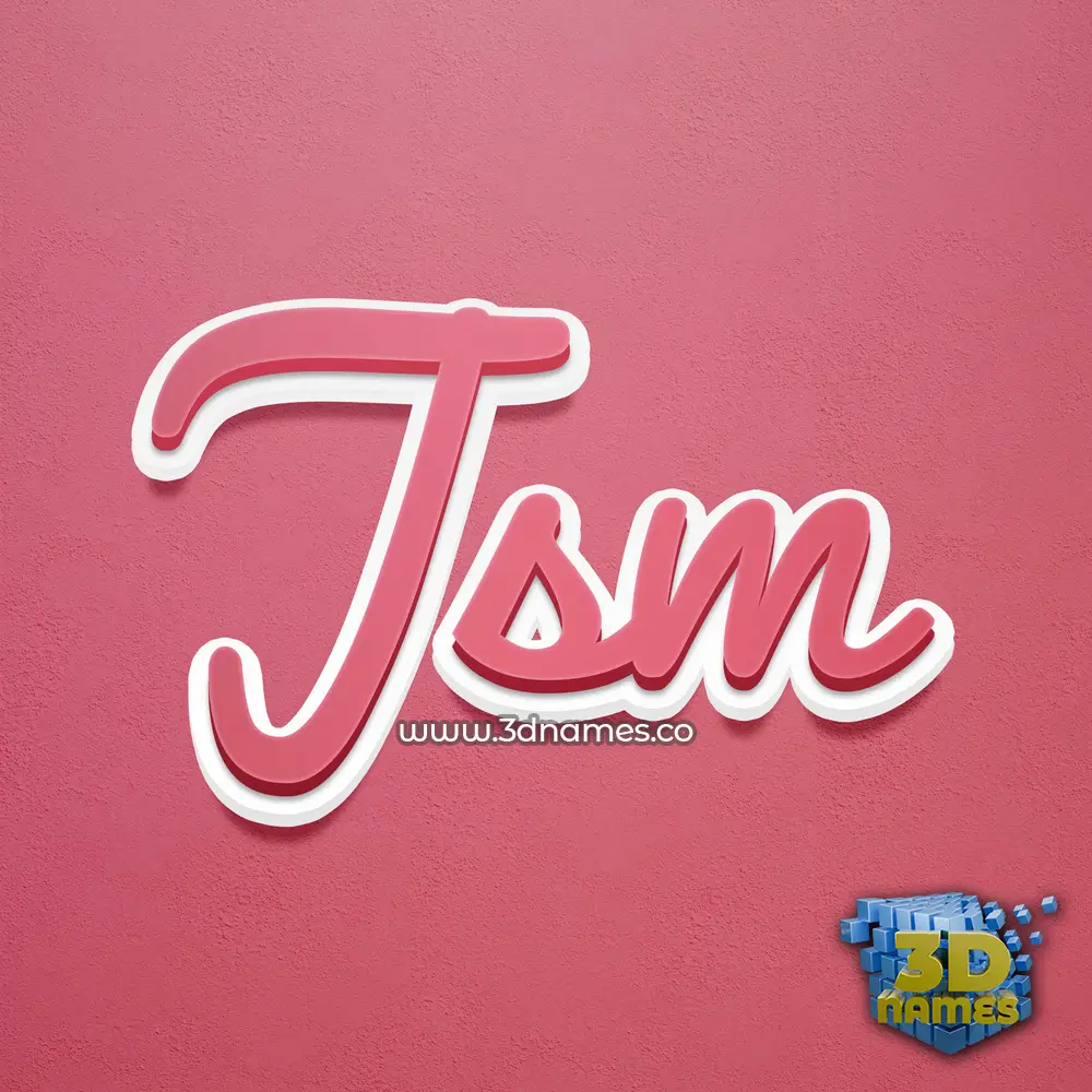jsm in Red Scribble style - 3D name wallpaper